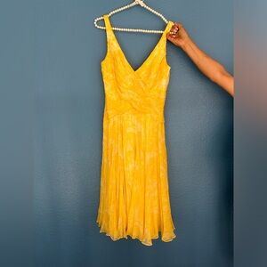 Tadashi Shoji Collection Yellow and White Dress